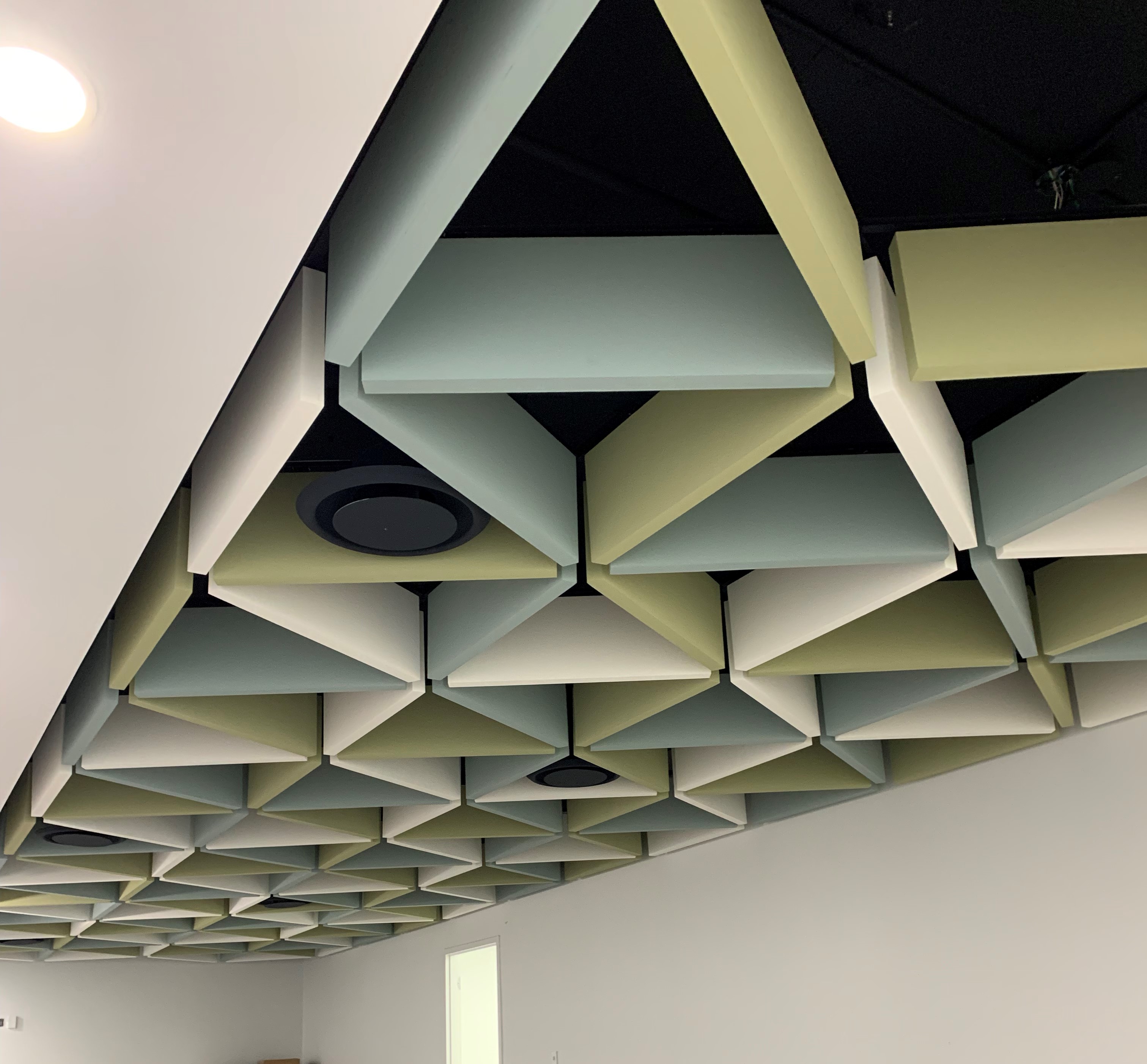 Baffle acoustical ceiling and wall panels